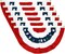 6PCS USA Patriotic Pleated Fan Flag - 3 x1.5 Ft American US Flag Bunting Banner Patriotic Bunting Flag Stars and Stripes Flag Bunting for Memorial Day The 4th of July and Labour Day (18INx35IN)